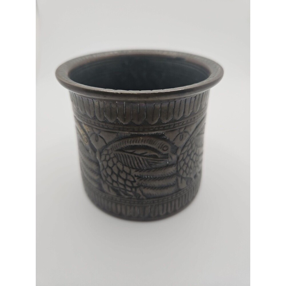 Antique Brass Holy Water Panchpatra Pot Original Old Hand Crafted Engraved